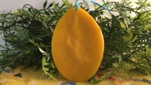 Beeswax Egg with Hopping Bunnies and Optional Crushed Glass