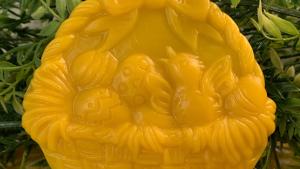 Beeswax Easter Basket with Chick and Eggs