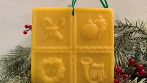 Beeswax Holiday Ornaments Wall Hanging or Plaque