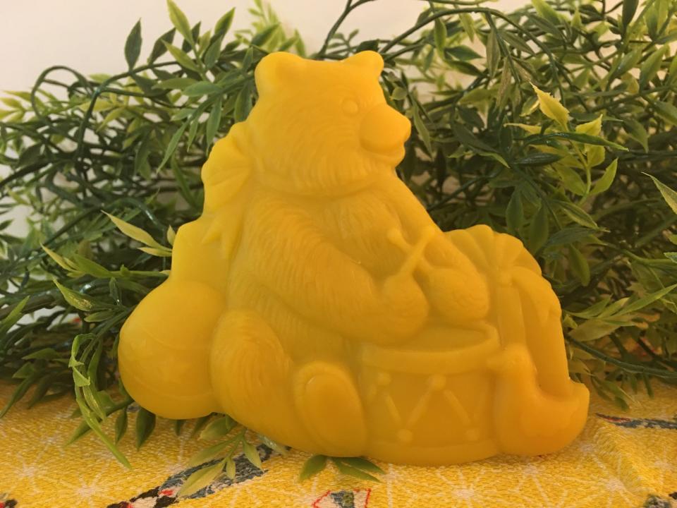 Beeswax Teddy Bear with Presents