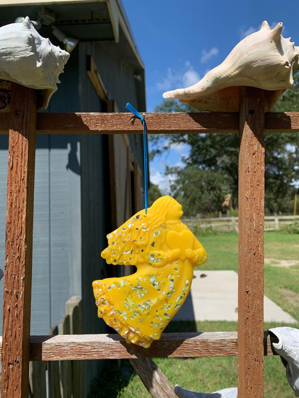 Beeswax Angel Holding a Heart with Optional Glass or Paint