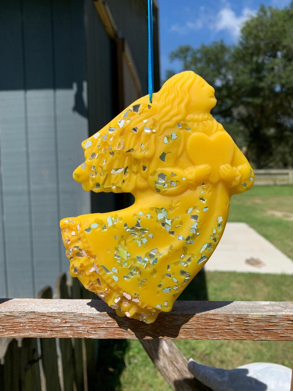 Beeswax Angel Holding a Heart with Optional Glass or Paint