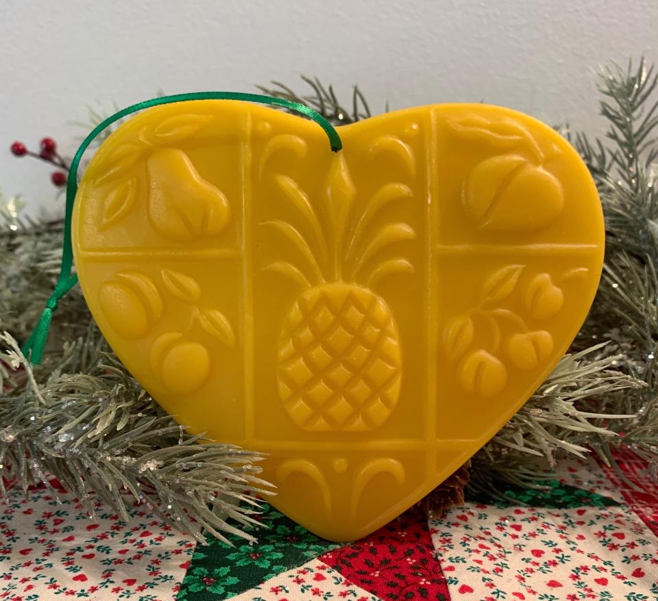 Hospitality Heart Suncatcher made with  100% Pure Beeswax