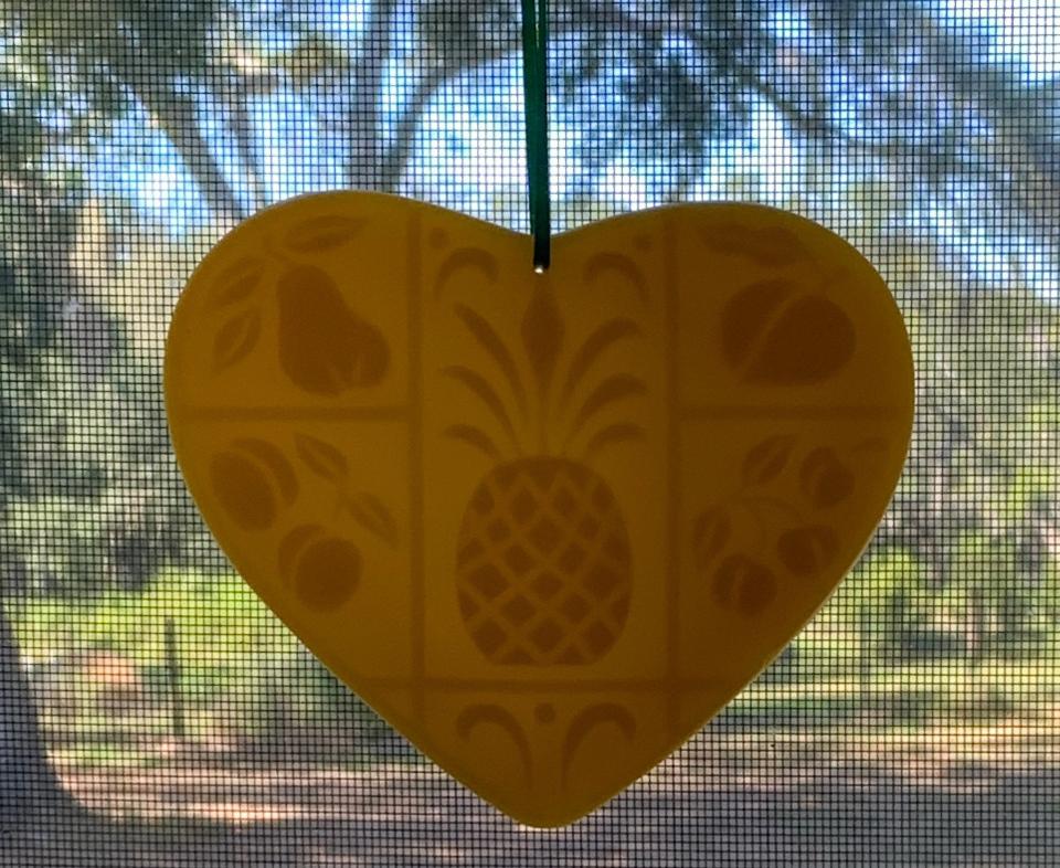 Hospitality Heart Suncatcher made with  100% Pure Beeswax