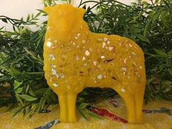 Beeswax Woolly Sheep with Glass or Beads